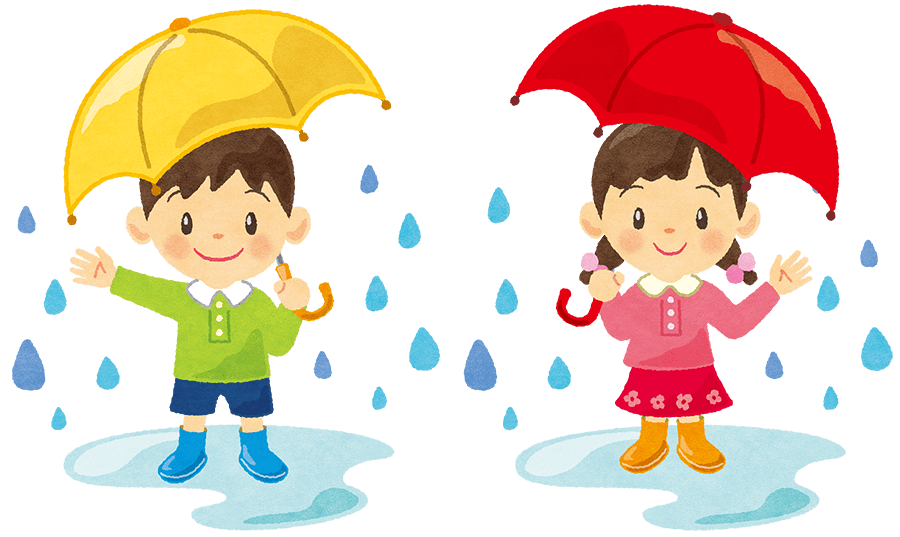 雨と子供
